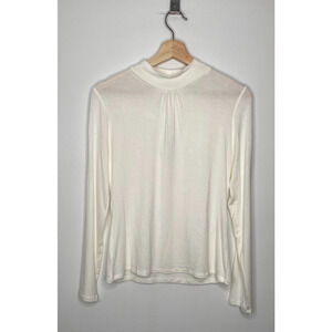 NWT White House Black Market Off-White Long Sleeve Knit Top Size XS